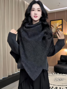 HUOLISI | Korean Style Irregular Neck Cozy Oversized Sweater