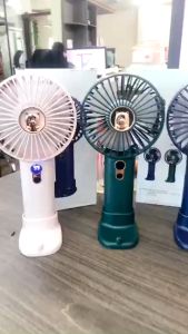 Quạt điều hòa Quạt mini QUẠT MINI CẦM TAY 4 CÁNH CÓ ĐẾ 5 CHẾ ĐỘ GIÓ - PIN SẠC LẠI- CÓ DÂY SẠC KÈM PIN