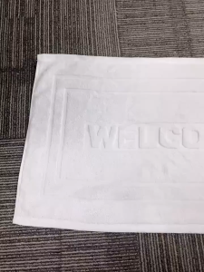 (10 ผืน/แพ็ค) ผ้าเช็ดเท้าเกรดโรงแรมลาย Welcome พรมเช็ดเท้า พรมปูพื้น ผ้าฝ้าย100% 45x70cm ราคาส่ง พรมปูห้องน้ำ 8ปอนค์