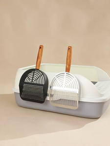 Steel Cat Litter Scoop Long Handle Pet Waste Shovel Durable Cats Toilet Cleaning Shovel Litter Filter Sturdy Mesh Scooper