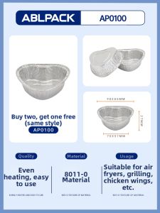 ABLPACK | Aluminum Foil Box Air Fryer Oven Grill Disposable Baking Roasting Tray