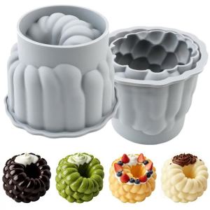 Khuôn Làm Bánh Silicon Lỗ Đơn Lớn Dành Cho Bánh Mousse Mâm Xôi Bánh Pudding 3D Tráng Miệng Sô Cô La Trang Trí Trái Cây Dụng Cụ Nhà Bếp Thân Thiện Với Môi Trường