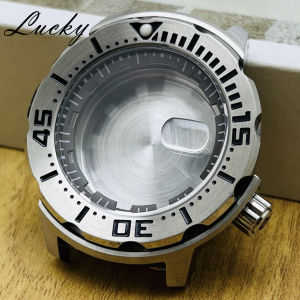 Mod 43mm NH35 Man Monster Watch Case Fit NH34 NH35 NH36 Movement Dive Mineral Crystal Cover Watch Case Spare Parts