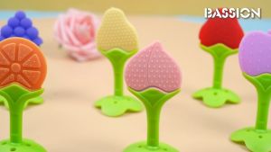 Silicone Baby Teether Fruit Sculpt chews Newborn Baby Silicone Teether Molar Stick toys