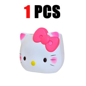Bandai | 2026 Cute 3D Sanrio Hello Kitty Figurine Pen Cup Dual Purpose Cosmetic Brush Holder Desktop Decoration Collectible Toy Gift