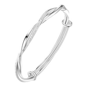 Mobius Design Sterling Silver S999 Solid Bangle
