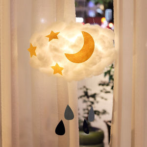mini LED Ceiling Light DIY indoor Led Pendant Lamp Hanglamp for Home Living Room Bedside Decoration Christmas Gifts for Children Handmade Clouds Feather fairy lights