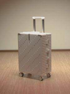 Aluminum Frame Luggage Carry-On Suitcase 18 Inch for Women 2024 New Model Mens Leather Box PC Material Silent Password Travel Suitcase