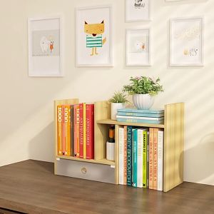 Adjustable Desktop Shelf Organizer Office Table Rack Multipurpose Bookshelf Wood Desktop Storage Rack Rak buku 桌面收纳书架