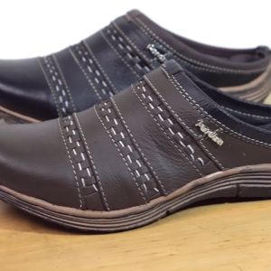 Sendal Sepatu Pria Casual Selop Bustong Cowok Kulit Rajut BS02