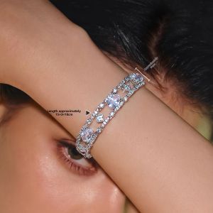 CAFFTI | Silver Cubic Zirconia Metal Bracelet