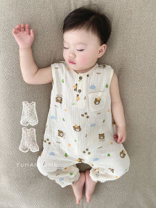 Baby Summer Wear Gauze Sleeveless Pants Breathable Korean Style Baby Air Conditioning Romper Baby Rompers Pajamas Jumpsuit