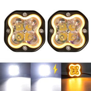 JALN7 3 inch LED Pod Light Motor Spotlight Off road Halo RGB Yellow Fog lamp 4x4 Driving light Flash 12V 24V
