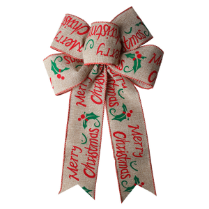 Christmas Ribbon Bowknot Large Linen Bowknot Christmas Tree Decoration Bowknot Hanging Pendent Christmas Party Ornaments