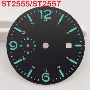 36.8mm watch dial green Luminous Replacement watch accessory fits ST2555 automatic movements/st2557 gmt movement dial watch part