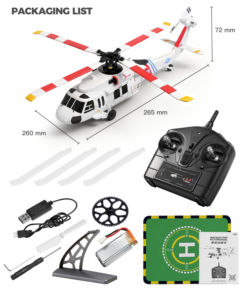 FMS | K270 Black Hawk Uh-60l Brushless Optical Flow Height Stabilization Quadrotor Helicopter 6-Axis Gyroscope 2.4g Remote Control Toy