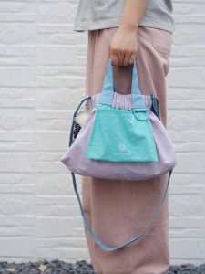 Dopamine Boost Canvas Tote Bag Summer New Style Color Block Crossbody Foldable Mini Shopping Bag Waterproof Nylon Bag