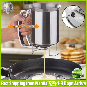 Pancake Batter Dispenser Pancake Cake Batter Dispenser   Kitchen Handheld Pancake Batter Dispenser Stainless Steel Baking Tool For Baking Cupcake Waffles Muffin Mix Crepes Cake