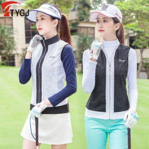 TTYGJ | Golf Womens Vest Breathable Mesh Collar Outerwear