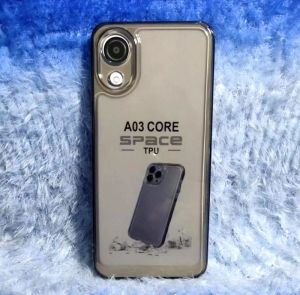 Softcase Original Space Tpu Samsung A03 CORE Slicon Case Casing Clear Space Hitam Bening Transparan protec pro pelindung camera Original