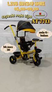 Sepeda Anak Roda 3 Tiga Tricycle Aviator AT 7713 Musik Kursi putar