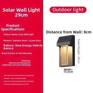 VINCAN | Solar Waterproof Modern Crystal Wall Light