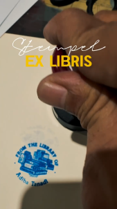 Stempel Buku Ex Libris Custom Nama SE-26 | Desain Pohon Bunga Vintage | Perpustakaan Pribadi | Stamp