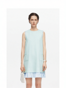 Vinegar Fiber Color Block Stripe Dress