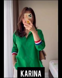 SJM KEMEJA KARINA IMPORT BANGKOK BKK KATUN POPLIN TANGAN LIST KARET 17