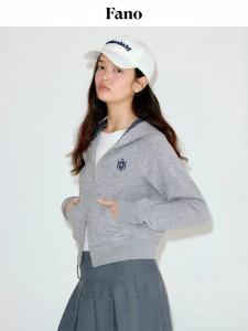 Fano | Áo Hoodie Thêu Huy Hiệu Túi Dán Phối Ren