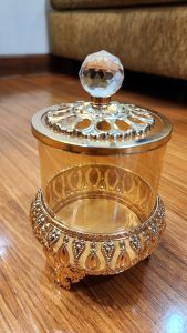 โถแก้วตกแต่ง เป็นได้ทั้งแจกันและใส่สื่งของ งามขนาด