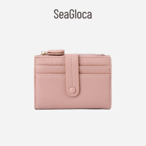 SeaGloca กระเป๋าสตางค์หนัง PU แบบสั้นลายลิ้นจี่สีทึบแฟชั่น ราคาเสริมสวยแน่นอน ที่ช่วยให้ผู้หญิงใหม่ดูสดใส