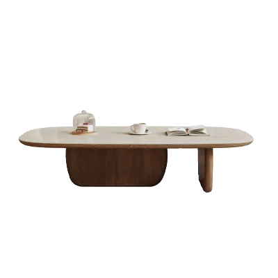 GOOFANSER | Retro Minimalist Stone Coffee Table