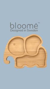 BLOOME Baby Elephant Bamboo Suction Plate | Piring Gajah Bambu Bayi