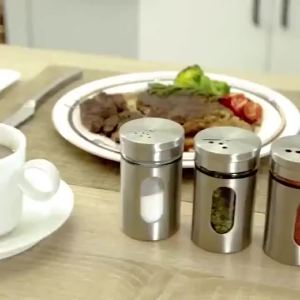 Stainless Steel Spice Shaker Seasoning Cans Rotate Camping Barbecue Jars Spice Storage Box Salt Sugar Pepper Storage Bottle