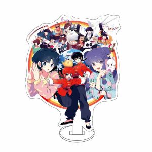 Bandai | 16CM Ranma ½ Anime Figure Stand - Saotome Ranma Tendō Akane Tendo Soun Kuonji Ukyo Dầu Gội Acrylic Đồ Trang Trí Quà Tặng Sưu Tầm