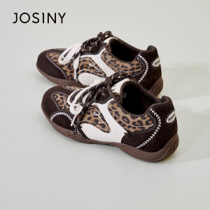 Josiny | Brown Leopard Outdoor Training Shoes Double Laces