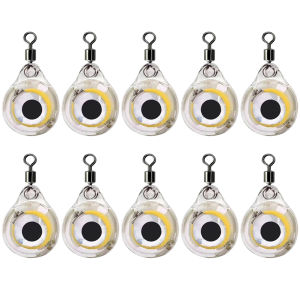 [VSC] 10Pcs Underwater Night Light Lure Mini Eye Shape Fish Light Lure Battery Powered LED Illuminated Lure for Seawater Freshwater