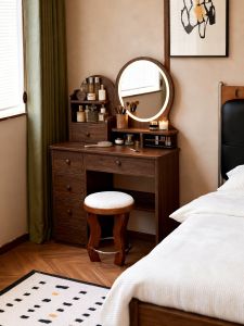 ZHUOHE | New Chinese Style Modern Minimalist Bedroom Dressing Desk with Mirror