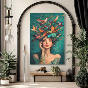 500/1000/1200/2000PCS Jigsaw Puzzle Elegant Woman Flowers And Birds Portrait Art For Adults Great Relaxation And Family Fun