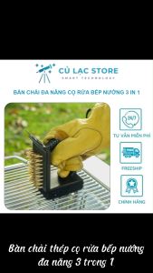 Bàn chải cọ rửa đa năng 3 in 1 vệ sinh bếp nướng dễ dàng