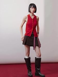 AIVEI | Sleeveless Halter Neck Knit Cardigan