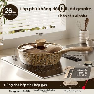Amercook | Chảo Chiên Sâu Chống Dính Đá Hoa Cương Titan