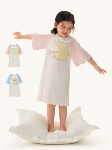 Q21 | Collaboration Silk-like Cotton Breathable Girls Nightgown
