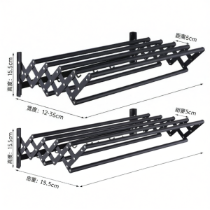  YYBAIO | Foldable Extendable Wall Mounted Clothes Drying Rack Stainless Steel