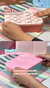 STEIN Lunch Box - Snack Box Mini/Small - Kotak Makan/Kotak Camilan 2 Sekat 950ml