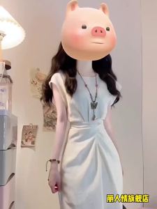 LIRENQING | French Design White Short Sleeve Dress