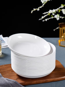 Commercial Deep round Dish Melamine Dinnerware Catering Special Fried Noodles Cover Rice Dish Restaurant Special Plastic Imitation Porcelain