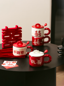 แก้วเซรามิกลายแต่งงาน Adorable แก้วมugs สำหรับคู่รัก ของขวัญวันเกิดใหม่สำหรับเพื่อนสาวที่อบอุ่นและอบอุ่น