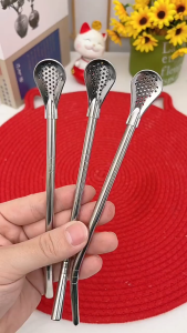 Sedotan Sendok Serbaguna / Sedotan Sendok Teh Stainless / Sedotan Sendok Kopi Food Grade